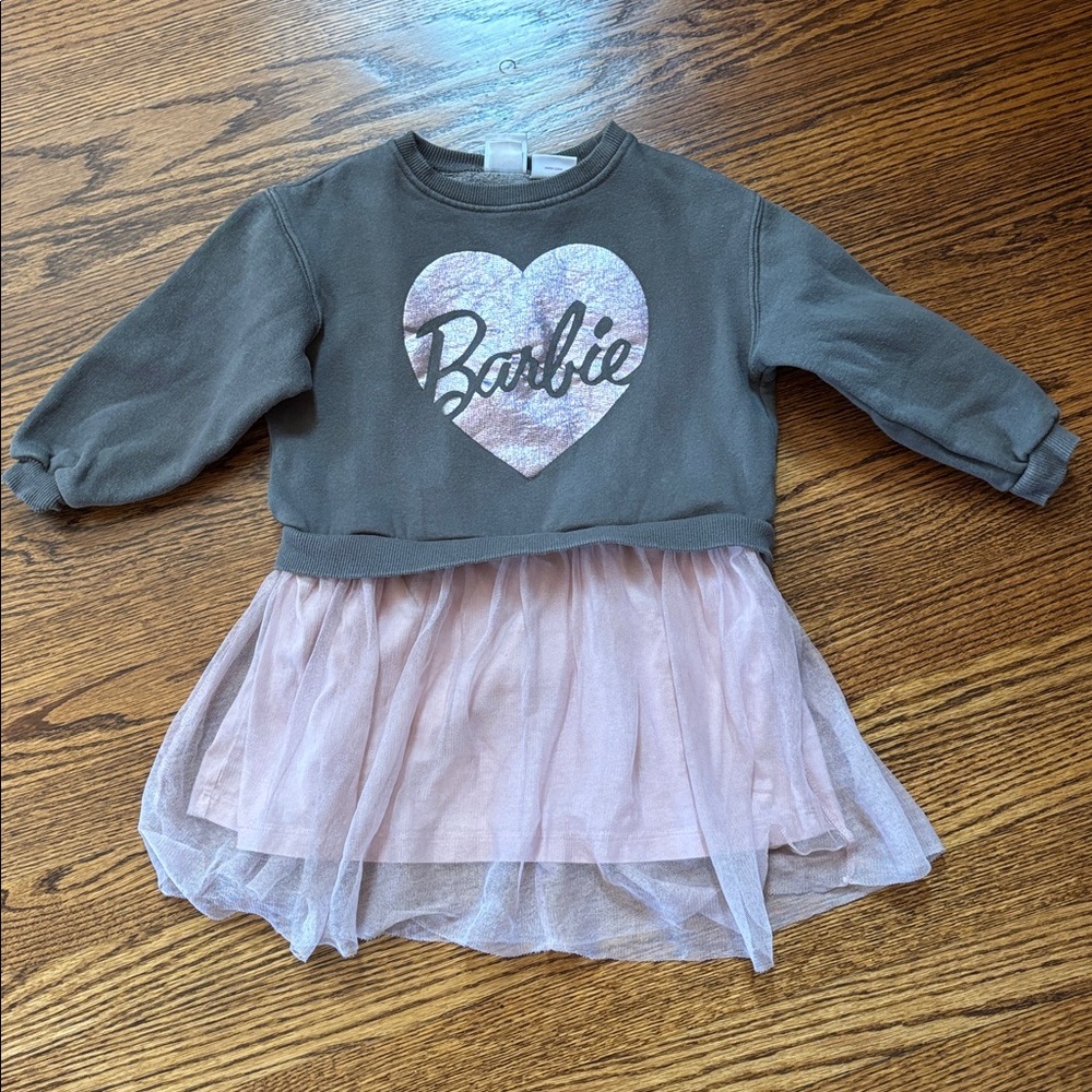 Zara Gray Barbie Dress with Pink Heart